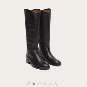 Frye Melissa Button Black Riding Leather Boots 8